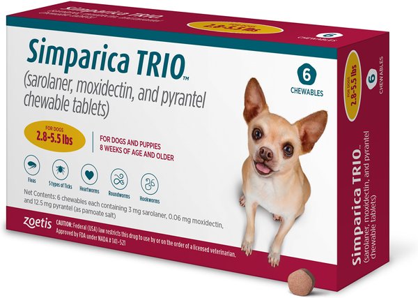 SIMPARICA TRIO GOLD 3 MG 3 tabletas Masticables Antipulgas