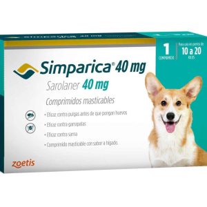Simparica 40mg 10kg  hasta 20kg x 1 comprimido