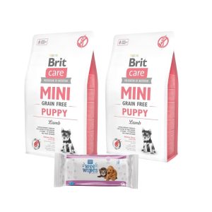 2 Brit Care Mini GF Puppy Lamb (2kg) + Pet Ag Wipes GRATIS