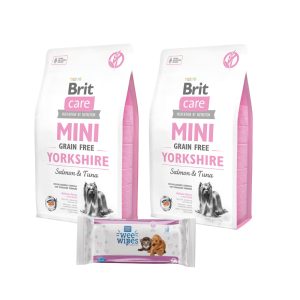 2 Brit Care Mini GF Yorkshire (2kg) + Pet Ag Wipes GRATIS