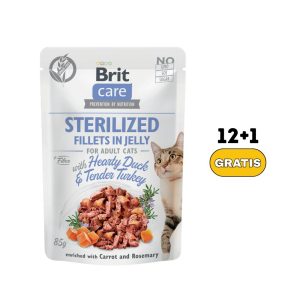 Brit Care Fillets in Jelly Hearty Duck & Tender Turkey (85gr)