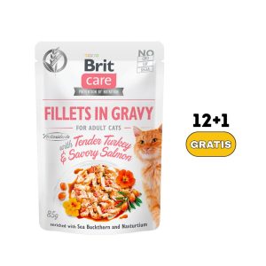 Brit Care Cat Fillets in Gravy with Tender Turkey & Savory Salmon (85gr)