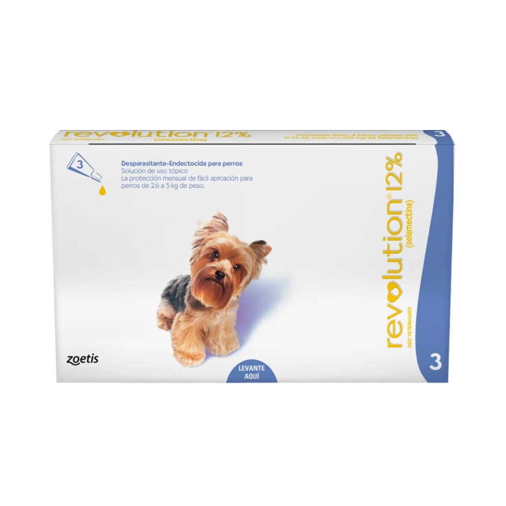 Revolution 12% x 3 unid x 0.25 ml (Morado caninos 2.6 a 5 kg)