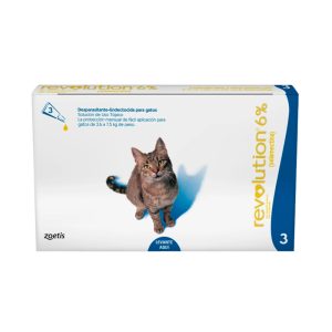Revolution 6% x 3 unid x 0.75 ml (Azul felinos 2.6 – 7.5 kg)