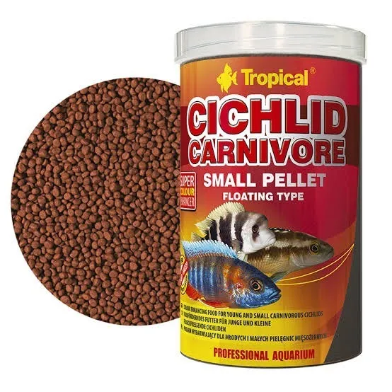 TROPICAL CICHLID CARNIVORE SMALL PELLET 1000ml 360GR