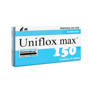 Uniflox Max 150 Bacterias sensibles a la enrofloxacina Blister 10 pastillas 150 mg